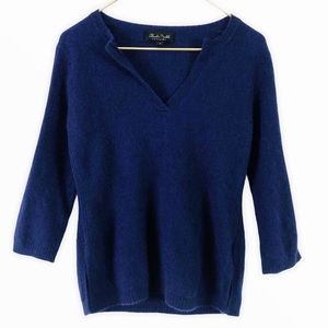 Cashmere V Neck Sweater Royal Cobalt Blue